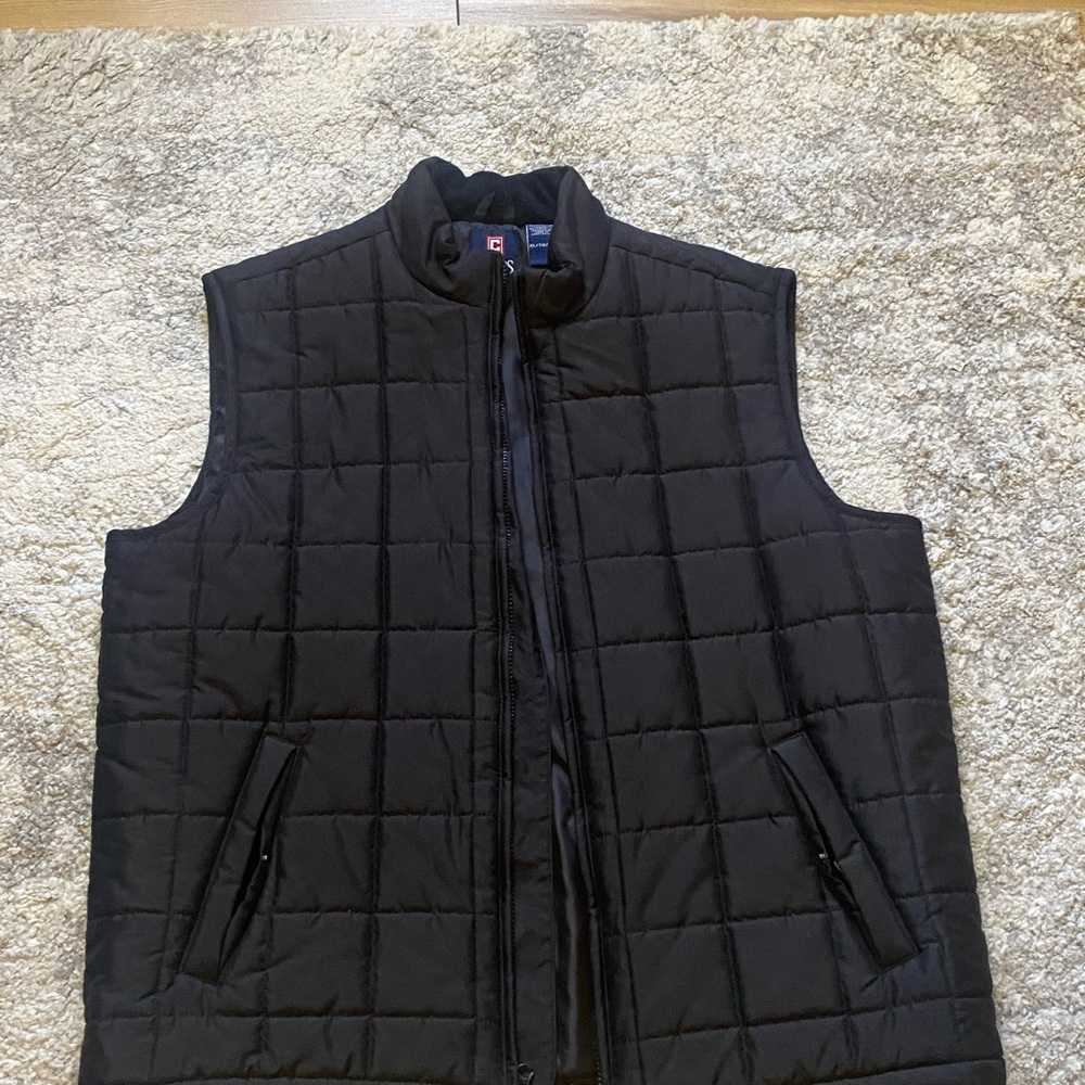 Chaps Mens Black Sleeveless Puffer Vest Jacket Size XL